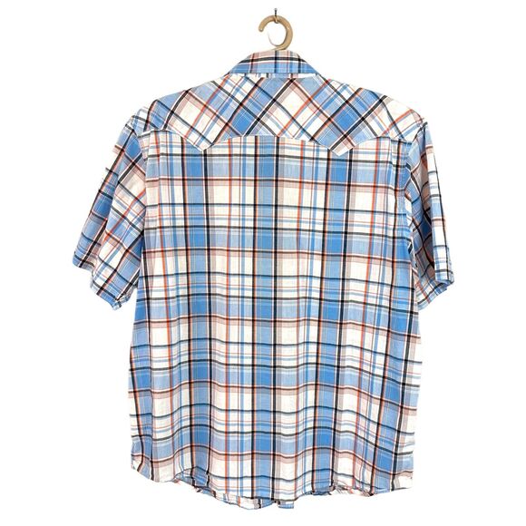 Denver Hayes Western Shirt Sz XL Plaid Button Up Pearl Snap Short Sleeve Cowboy - Picture 12 of 13